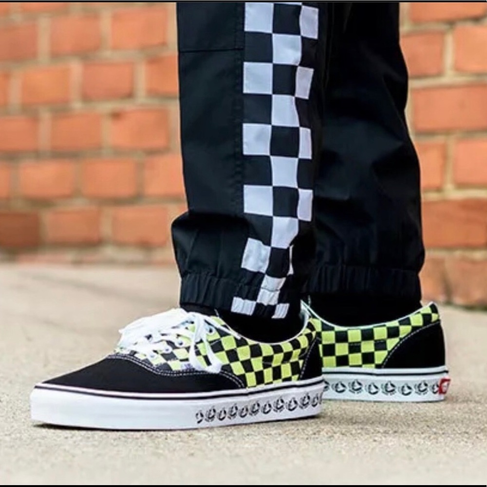 Vans Unisex BMX Era Black/Sharp Green Check Sneaker Shoes M Size 4.0 W Size 5.5